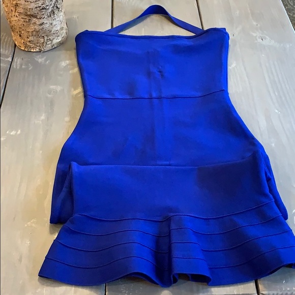 Blue Halter Mermaid Fit Dress - Picture 3 of 4